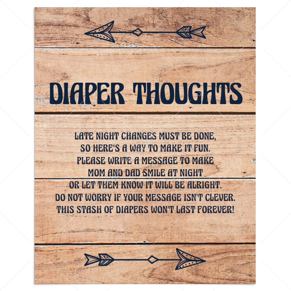 Free Printable Diaper Thoughts Sign