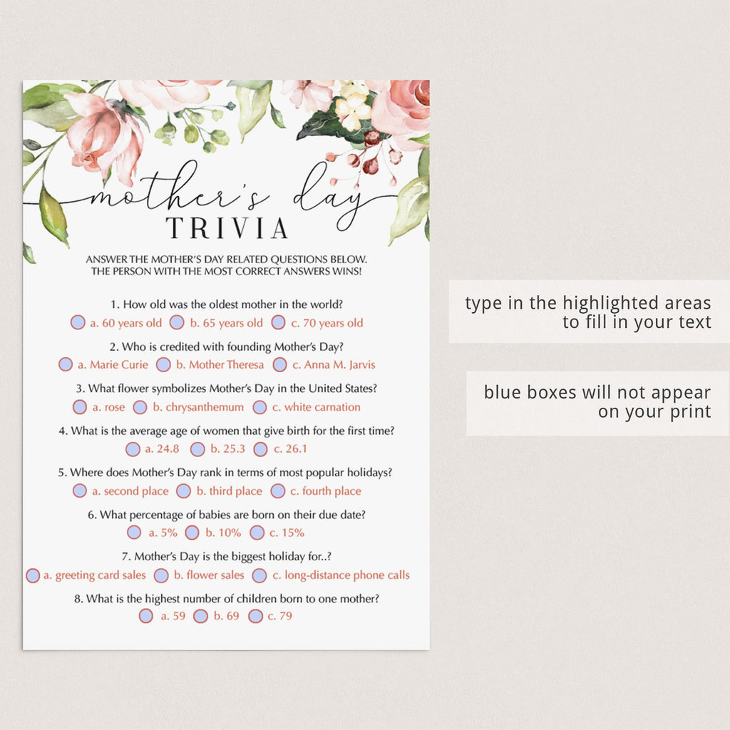 mother-s-day-trivia-game-printable-fillable-pdf-instant-download