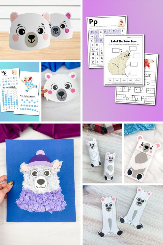 Tissue Paper Polar Bear Craft For Kids [Free Template]