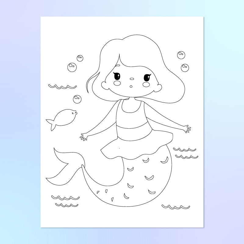 mermaid coloring pages for kids simple everyday mom