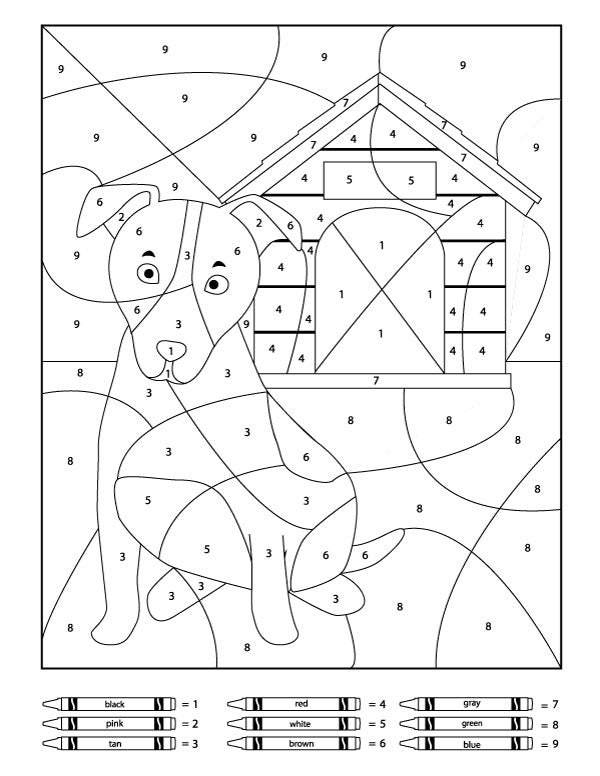 Color By Number Dog Printable