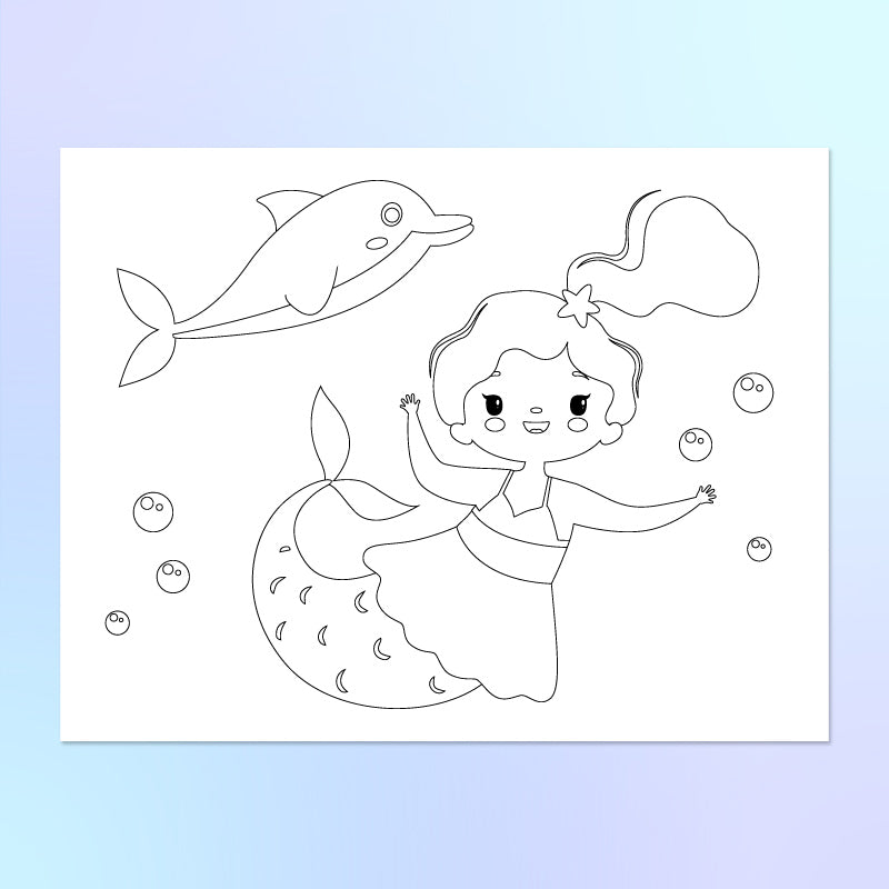 dolphin and mermaid coloring pages