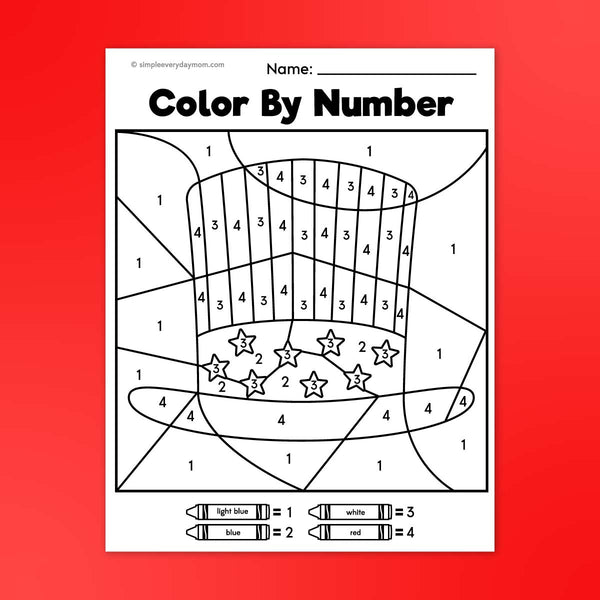 Patriotic Color By Number Printables – Simple Everyday Mom