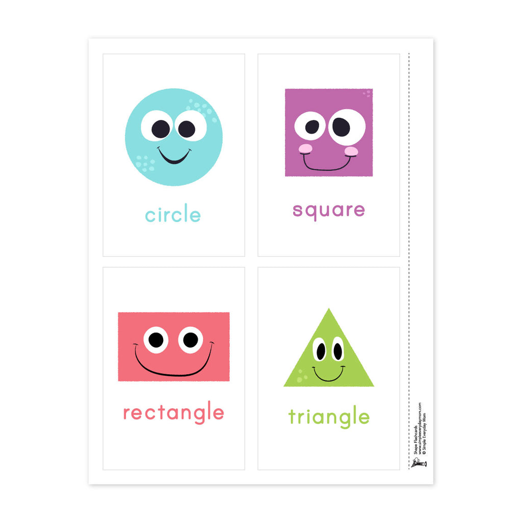 Shapes Flashcards Simple Everyday Mom