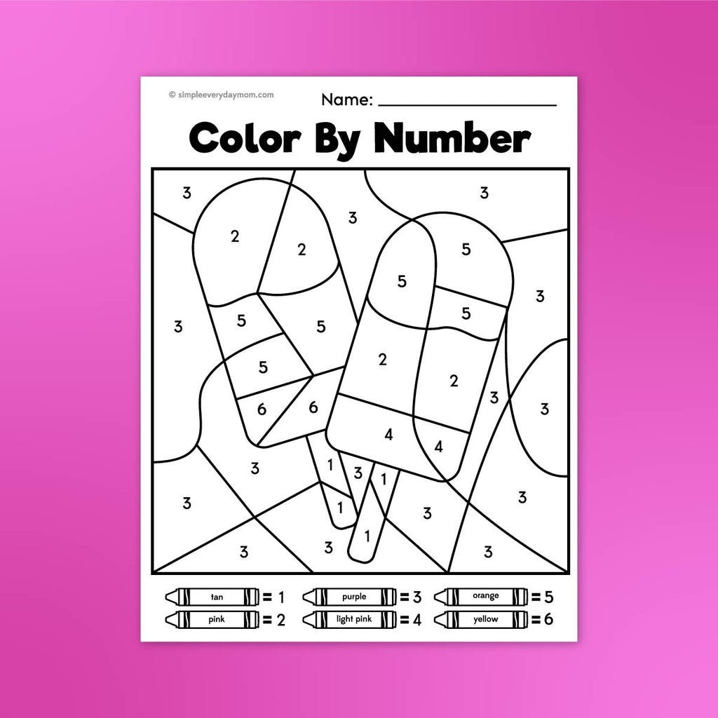 color by number flower images