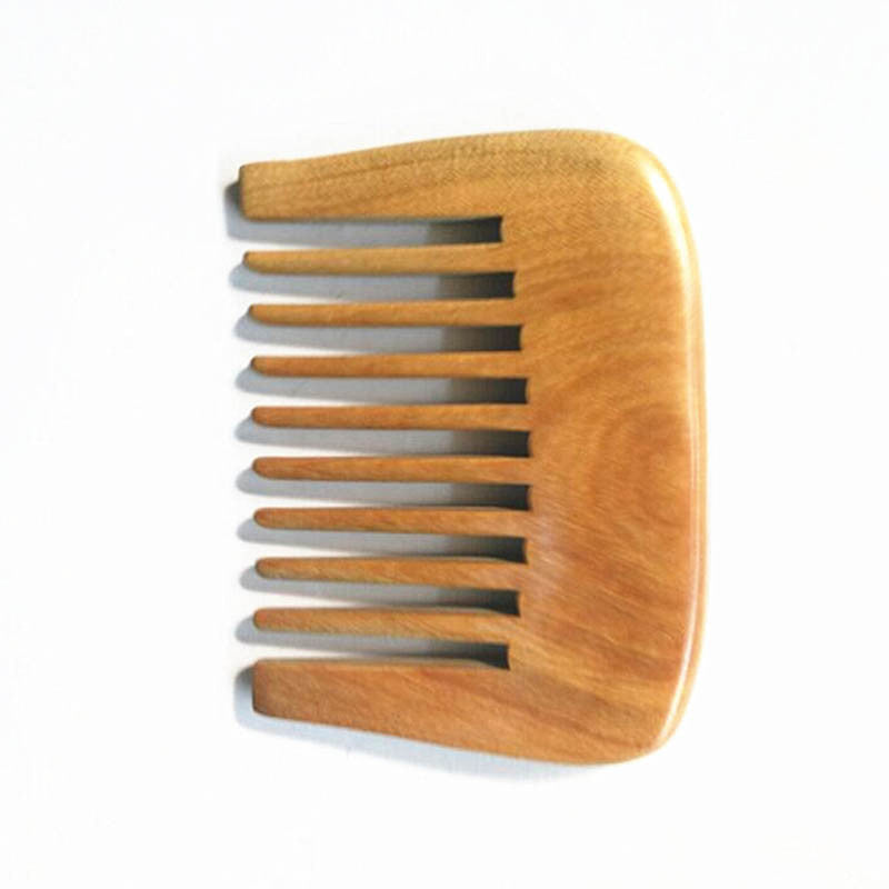 Handmade Wide Toothed Green Sandalwood Pocket Hair Comb Health Care Anti Static