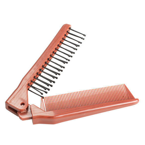 Pro Salon Anti-Static Combing Folding Hairdressing Hair Brush Comb red