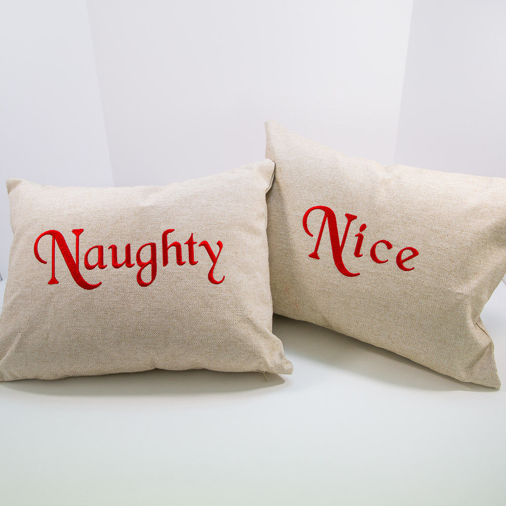 Naughty and nice pillows