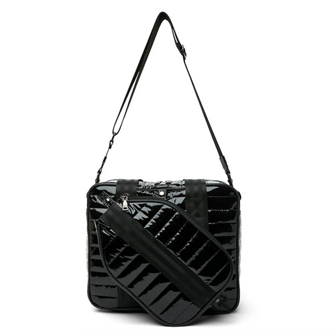 Designer Pickleball Bag in Black Patent - The Sporty Spice Pickleball Bag by Think Royln