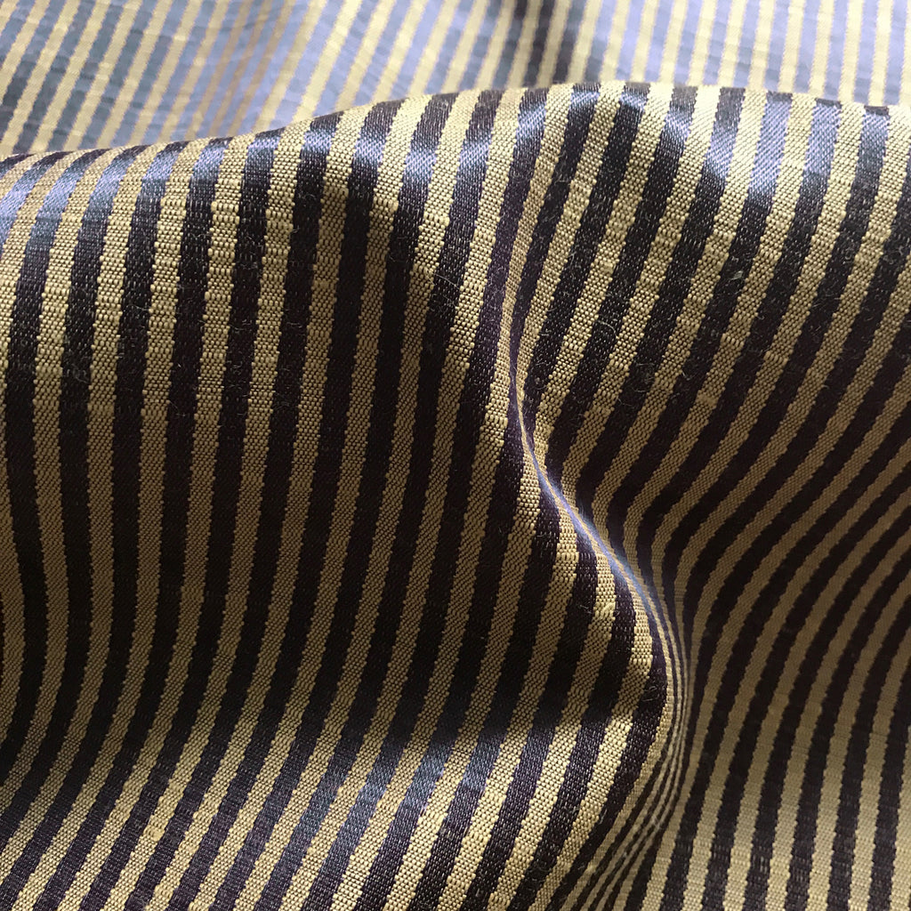 Brown Contemporary Pinstripe Linen Fabric 54
