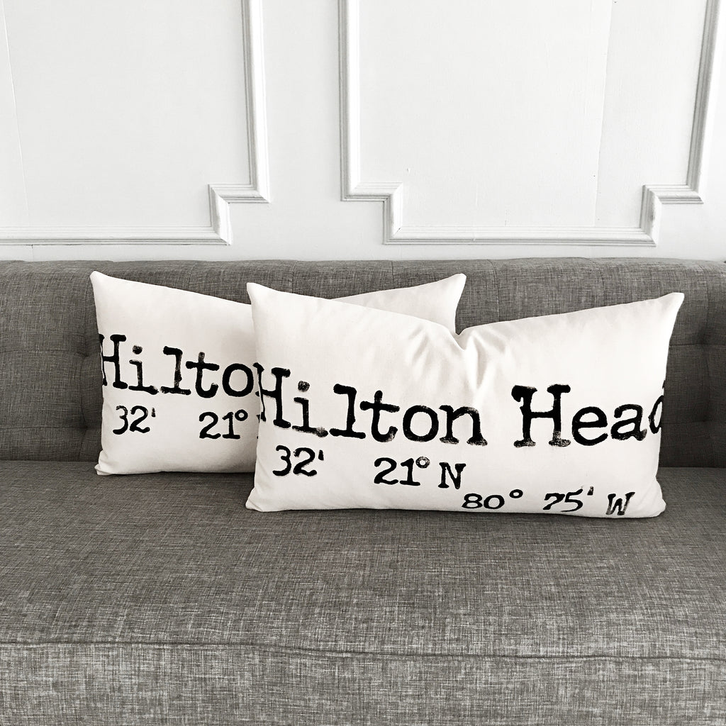 15 X 26 Canvas Hilton Head Block Print Decorative Pillow Cover