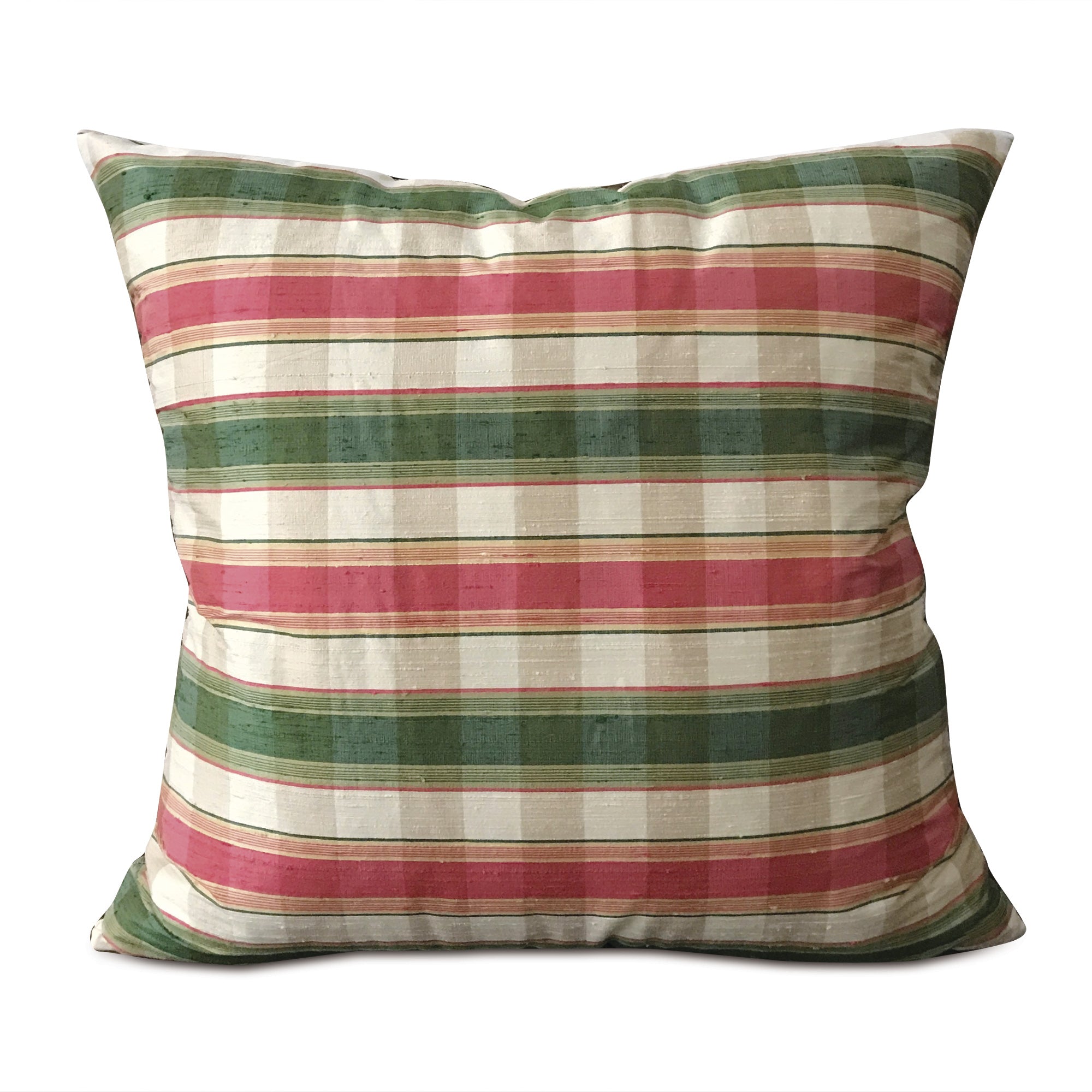 red and green throw pillows