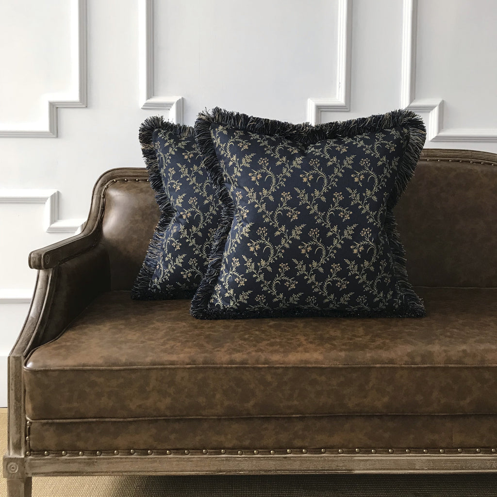 navy and gold throw pillows