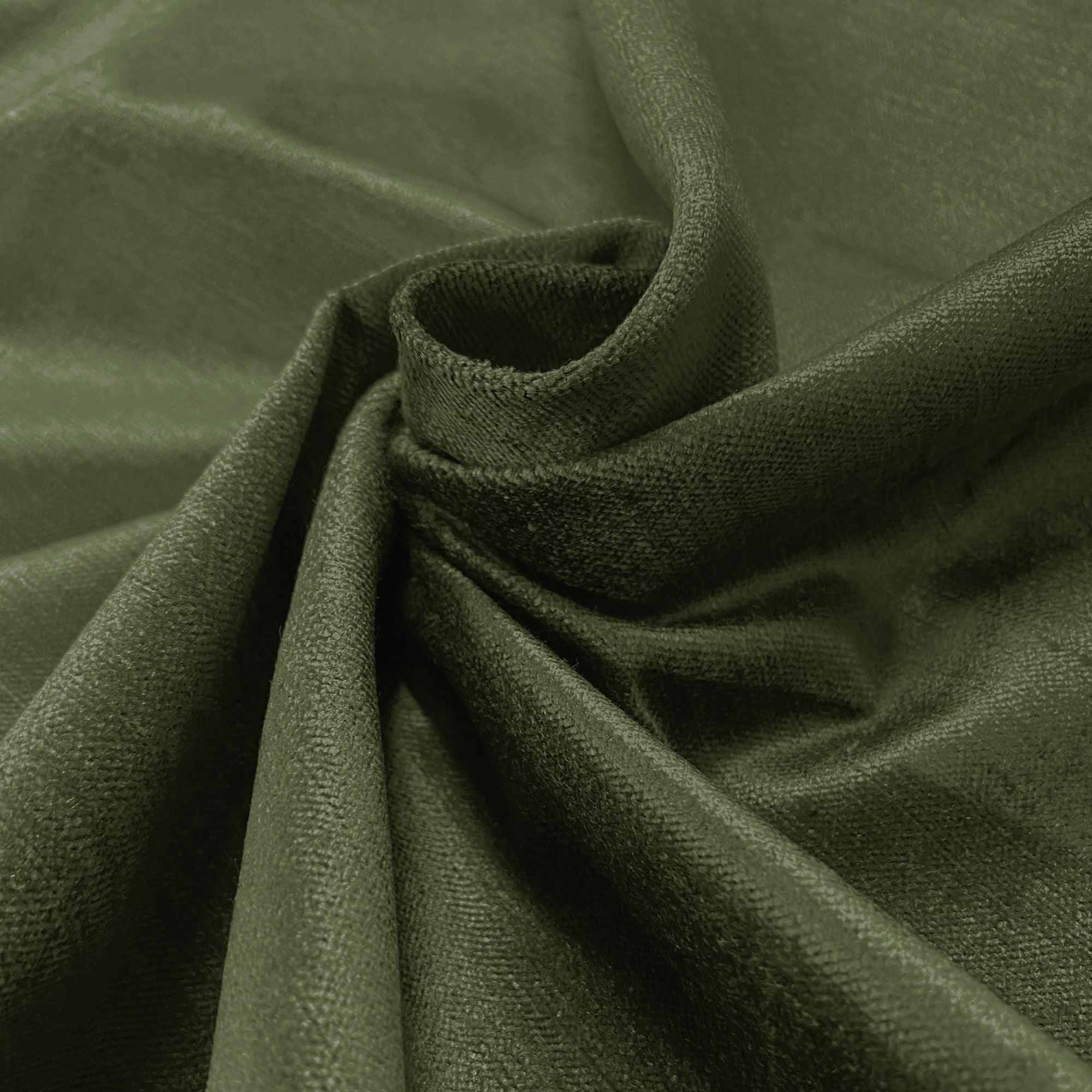 Moss Green Solid Velvet Upholstery Fabric 54