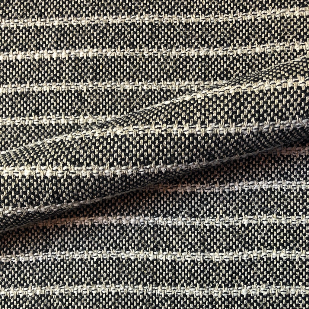 Black and Beige Contemporary Woven Stripe Upholstery Fabric 54 ...