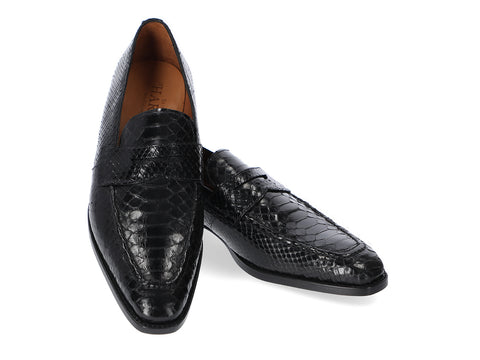 Hartt Black python loafer