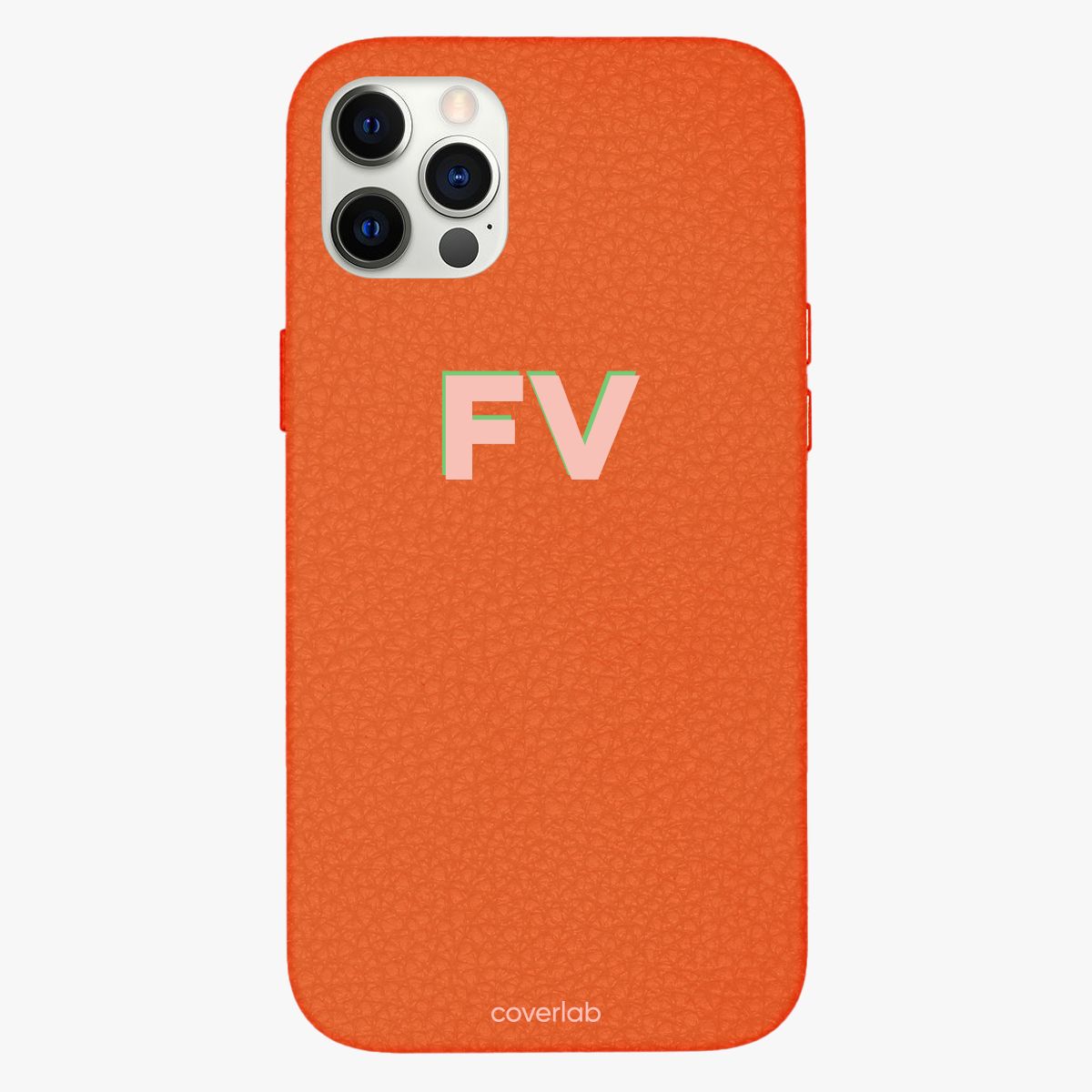 Varsity Initials Personalised Leather iPhone Case