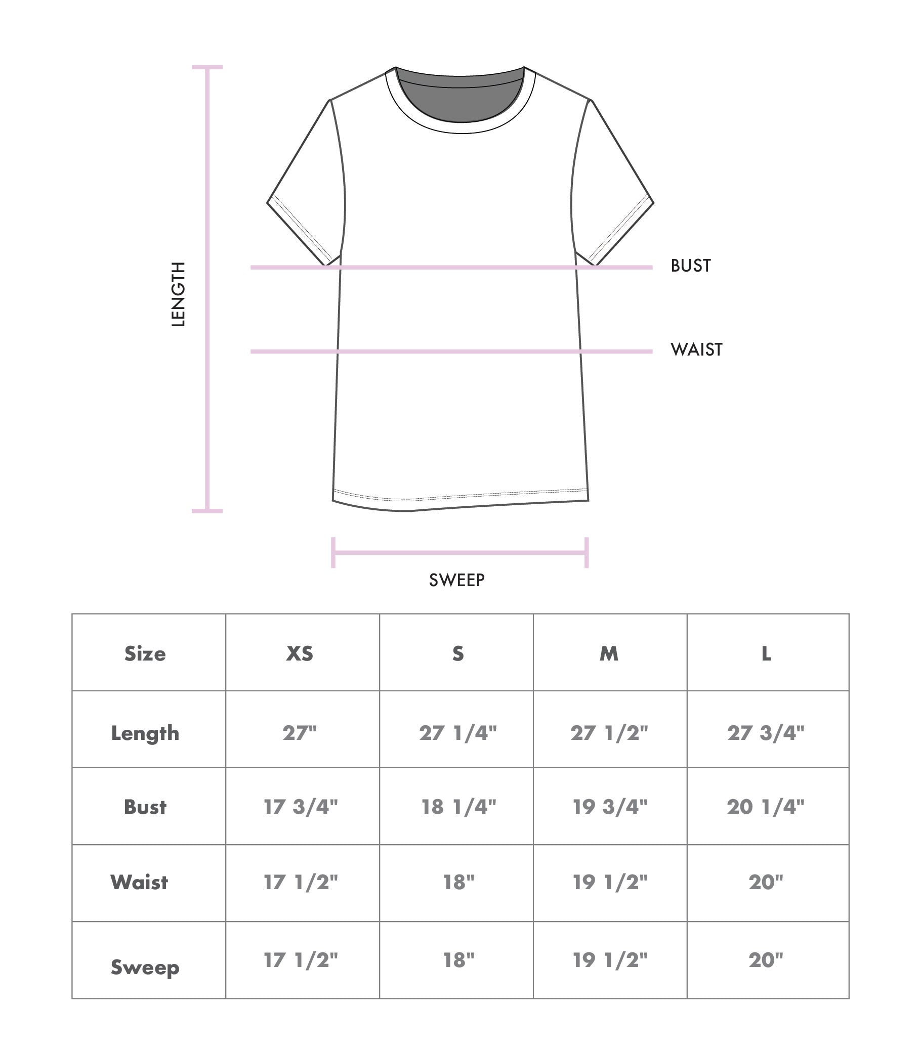 1062C Size Chart - Recycled Karma Brands