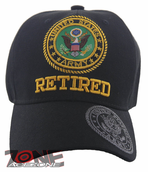 NEW! US ARMY RETIRED SIDE SHADOW CAP HAT BLACK – AceZone.com