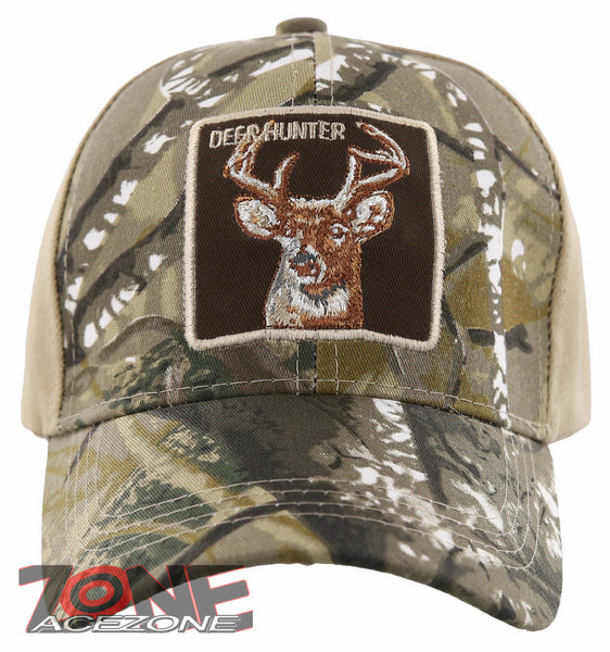 NEW! DEER HUNTER OUTDOOR SPORTS BALL CAP HAT FOREST CAMO TAN – AceZone.com