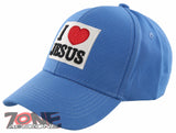 NEW! I LOVE JESUS CHRISTIAN BASEBALL CAP HAT SKY BLUE