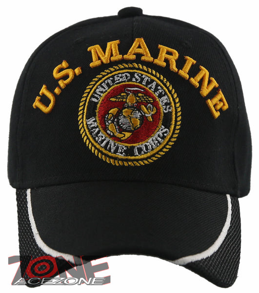 NEW! US MARINE CORPS SIDE MESH USMC BALL CAP HAT BLACK – AceZone.com