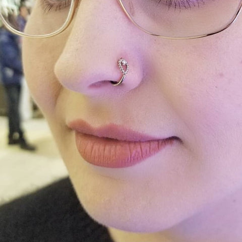 Surgical Steel Septum Ring - Orbs and Crystals - Piercings Works