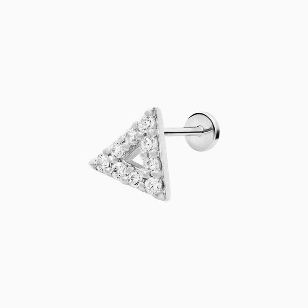 Triangle with Swarovski Stones in 14k Gold by Junipurr – Pierced