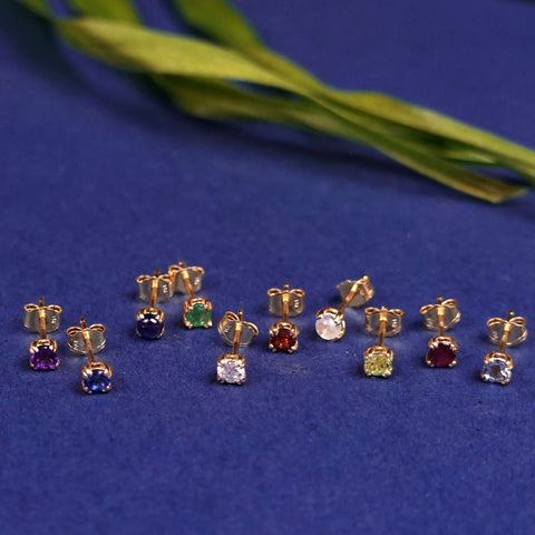 Gemstone stud earrings