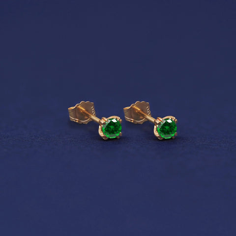 Yellow gold Emerald Earrings shown with 14k solid gold pushback backings