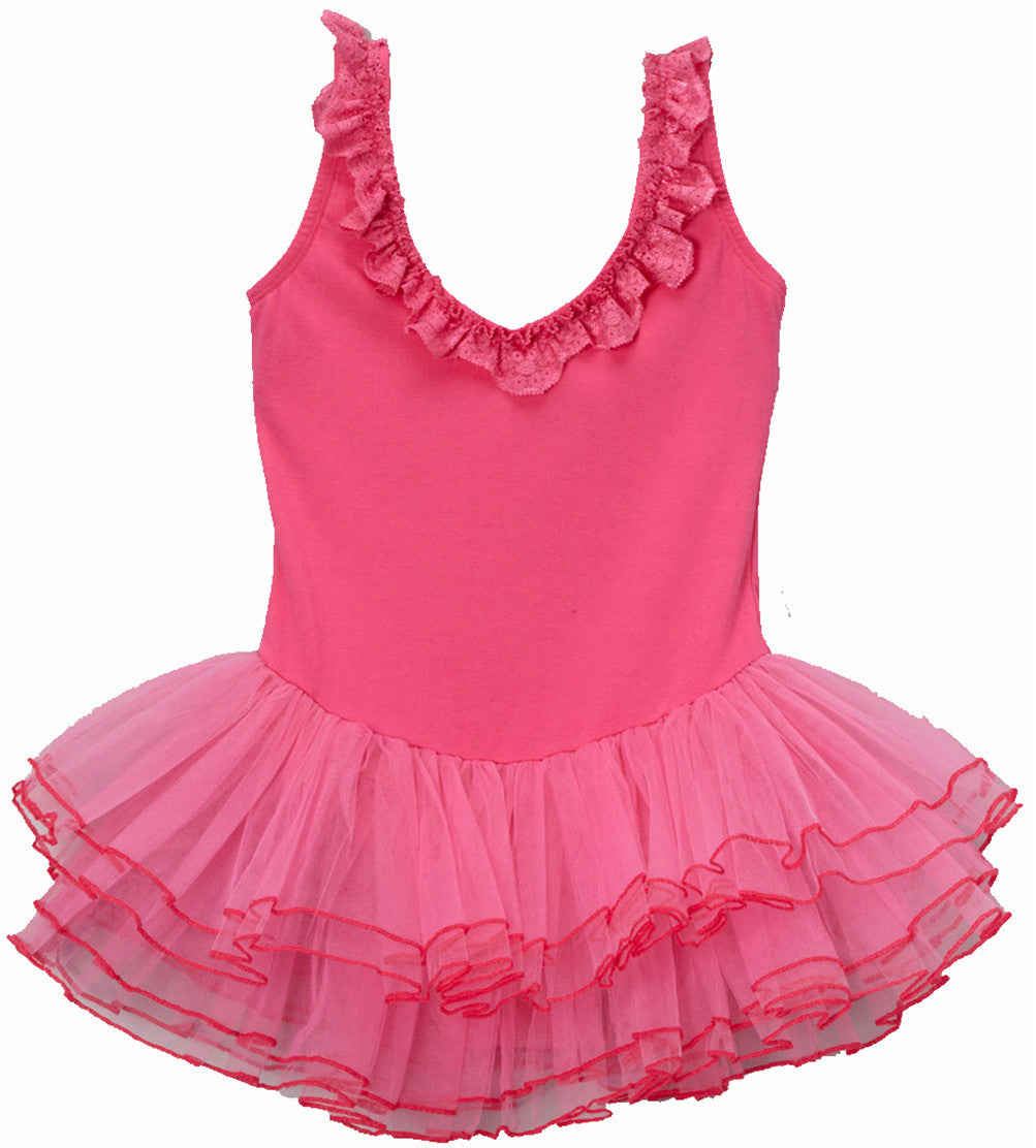 Hot Pink Lace Trim Ballet Dress Wenchoice 