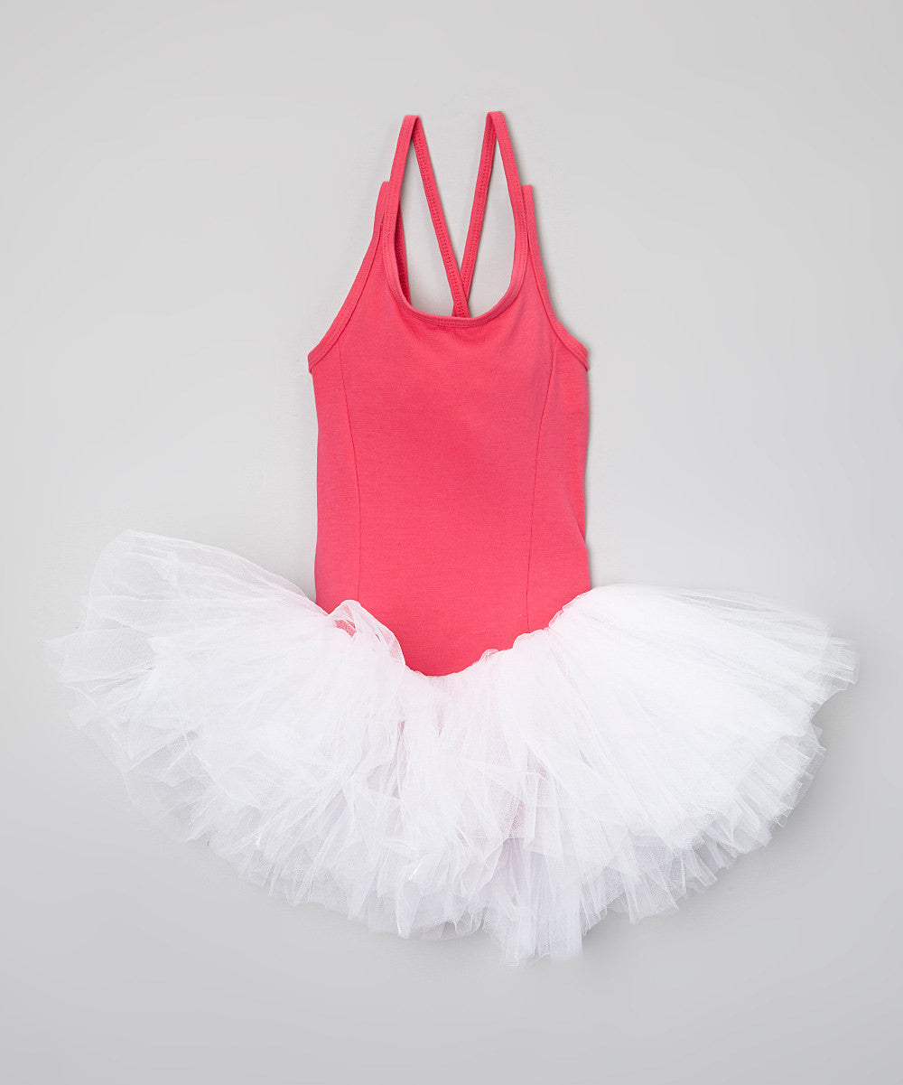 Hot Pink Leotard White Tutu Ballet Dress | Wenchoice