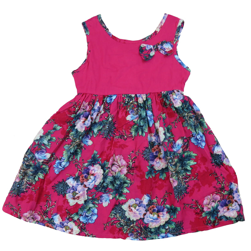 Hot Pink Floral Cotton Dress | Wenchoice