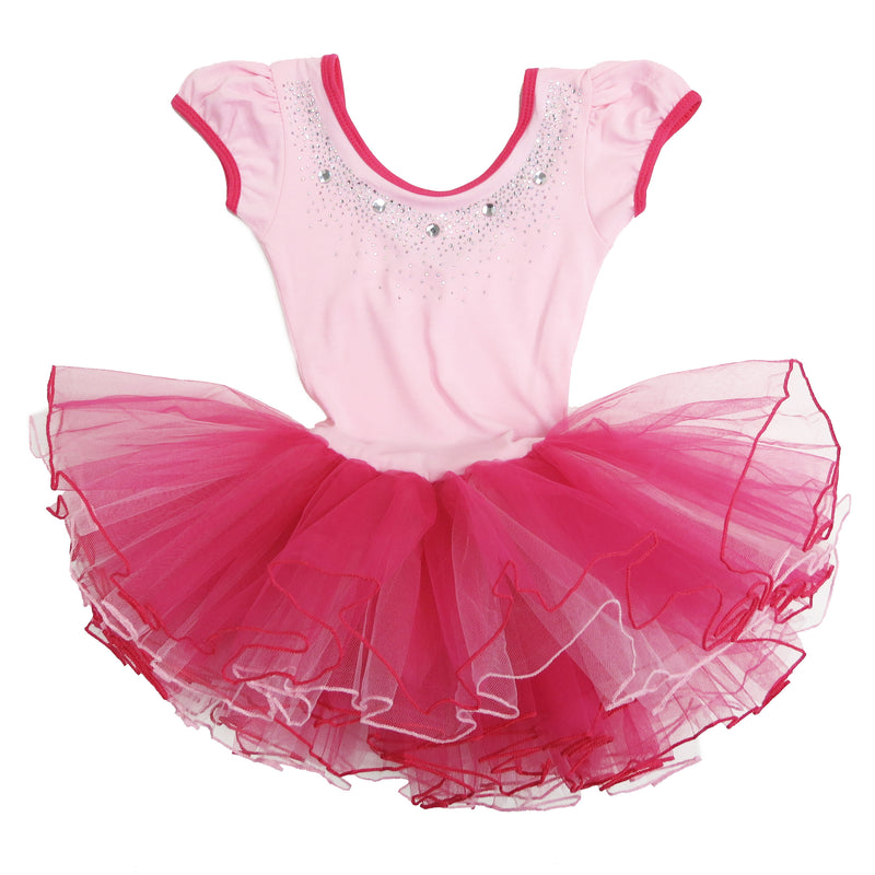 Pink Lace Ballet Girl Short-Sleeve Ballet Dress | Wenchoice