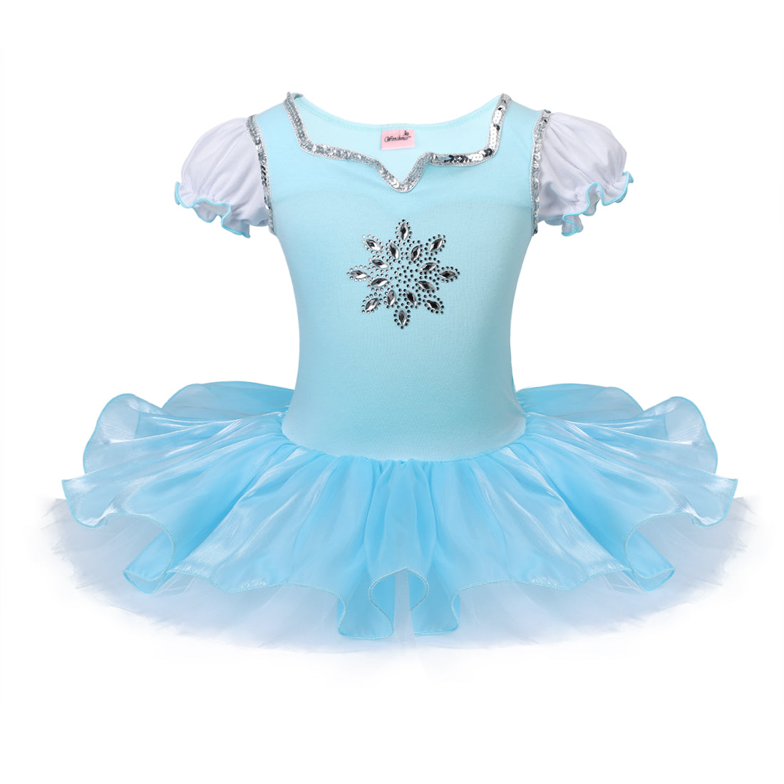 Baby Blue Snowflake Sequin Ballet Dress | Wenchoice