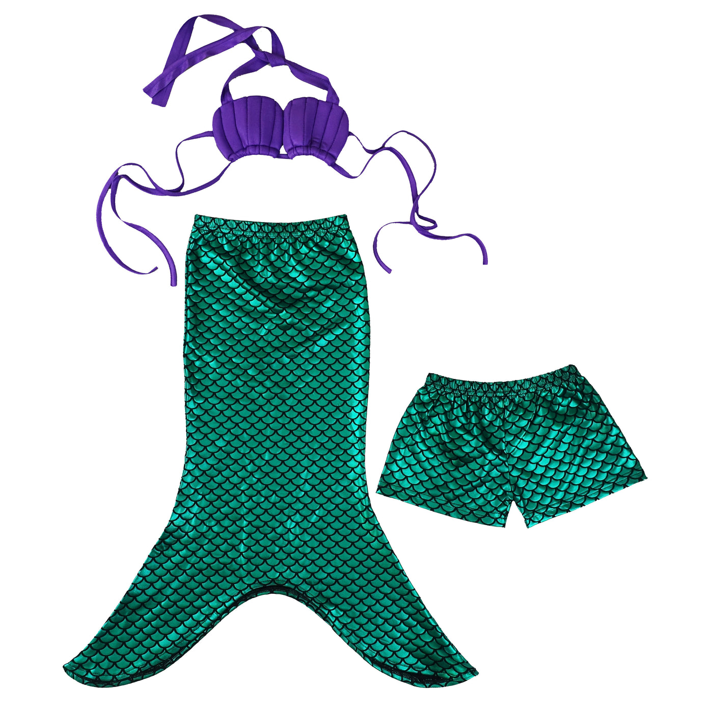 Green Mermaid 3-Pieces Swimming Suit | Wenchoice