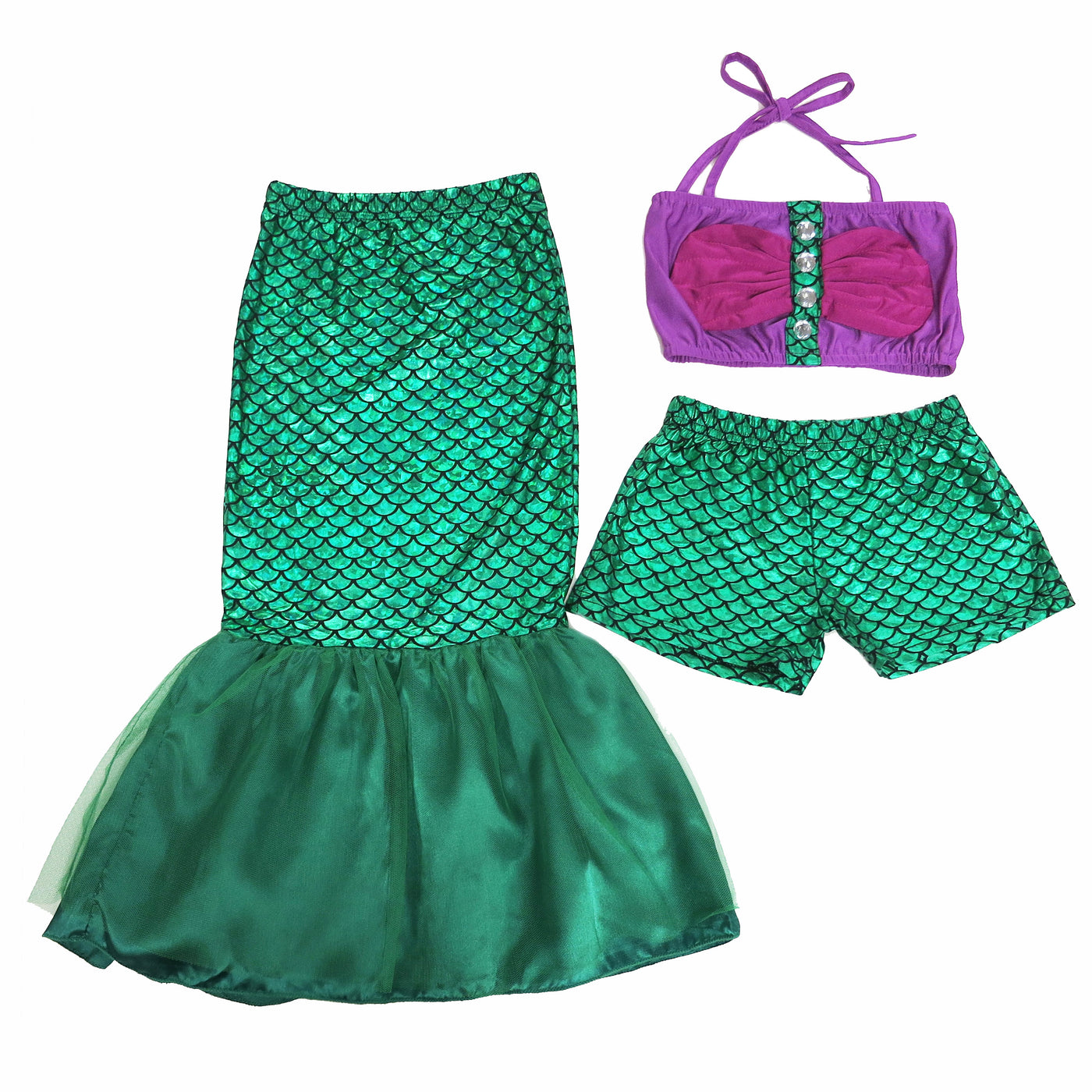 Green Mermaid 3-Pieces Swimming Suit | Wenchoice