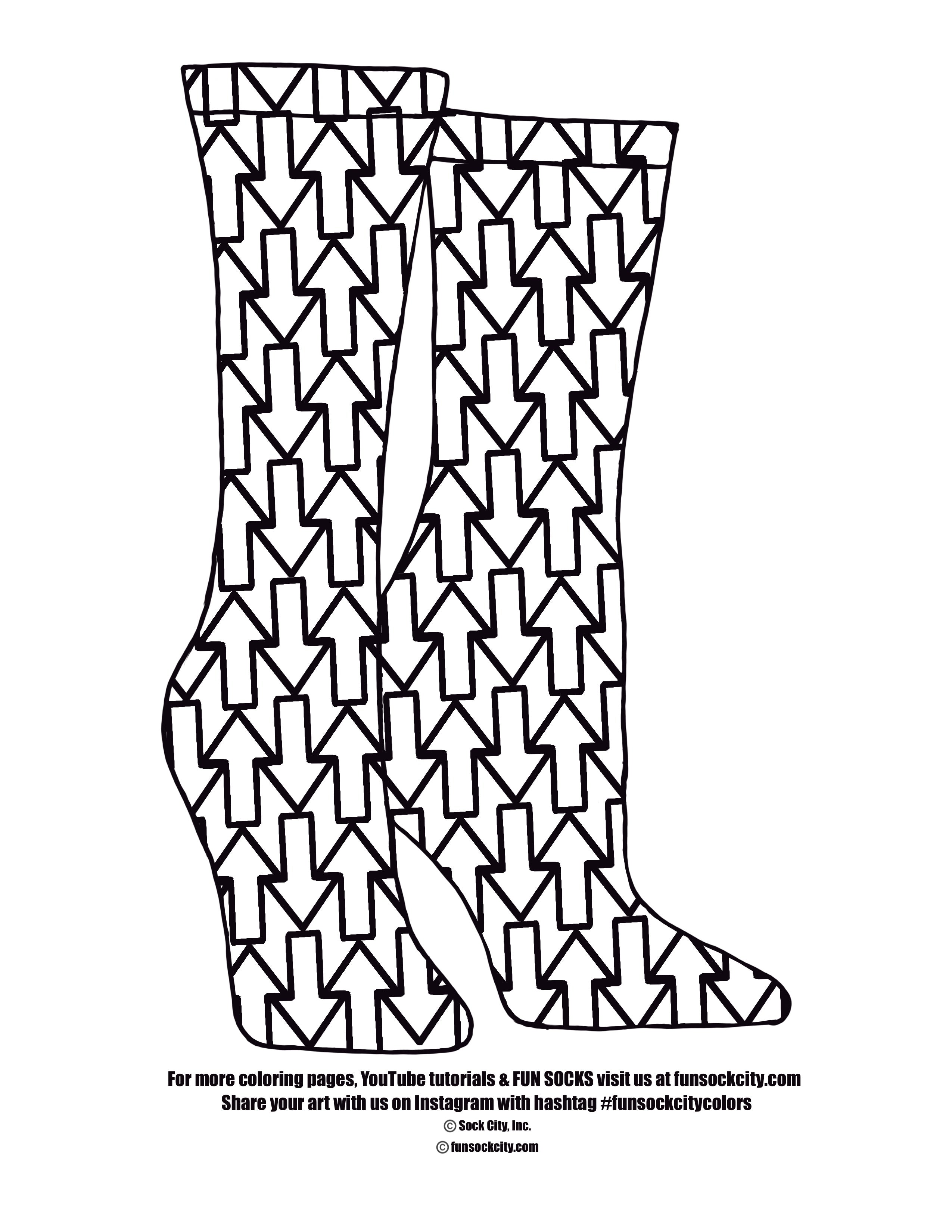 Arrows Sock Coloring Page