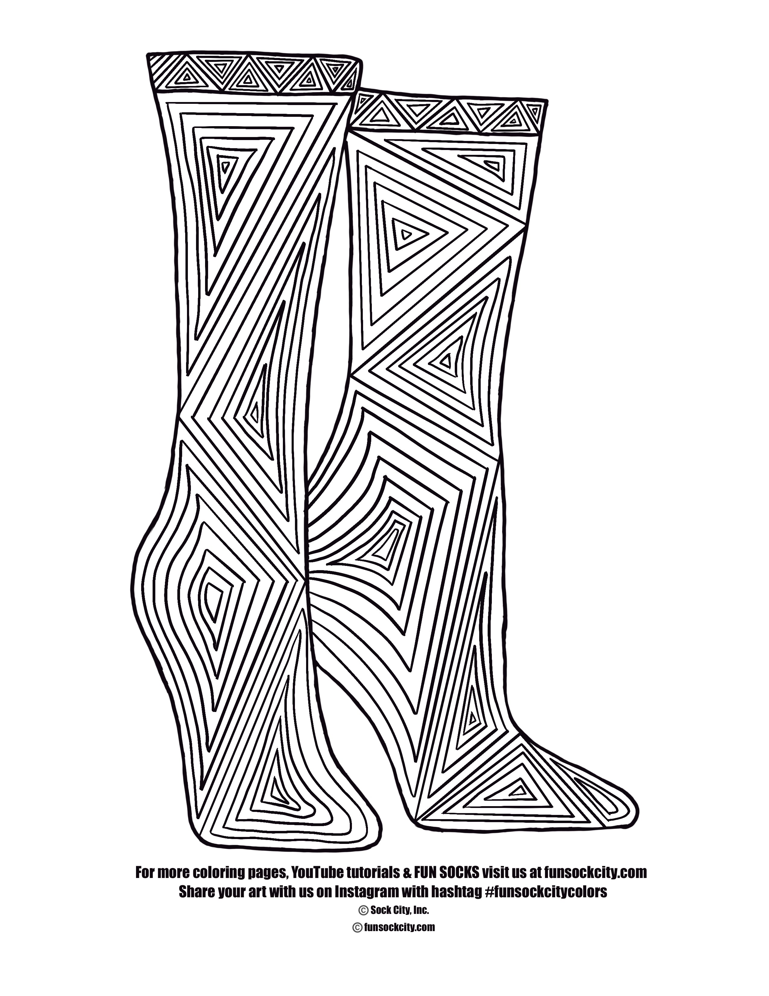 Long Lines Sock Coloring Page