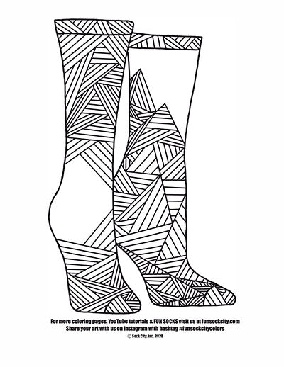 Mountain Stripes Sock Coloring Page
