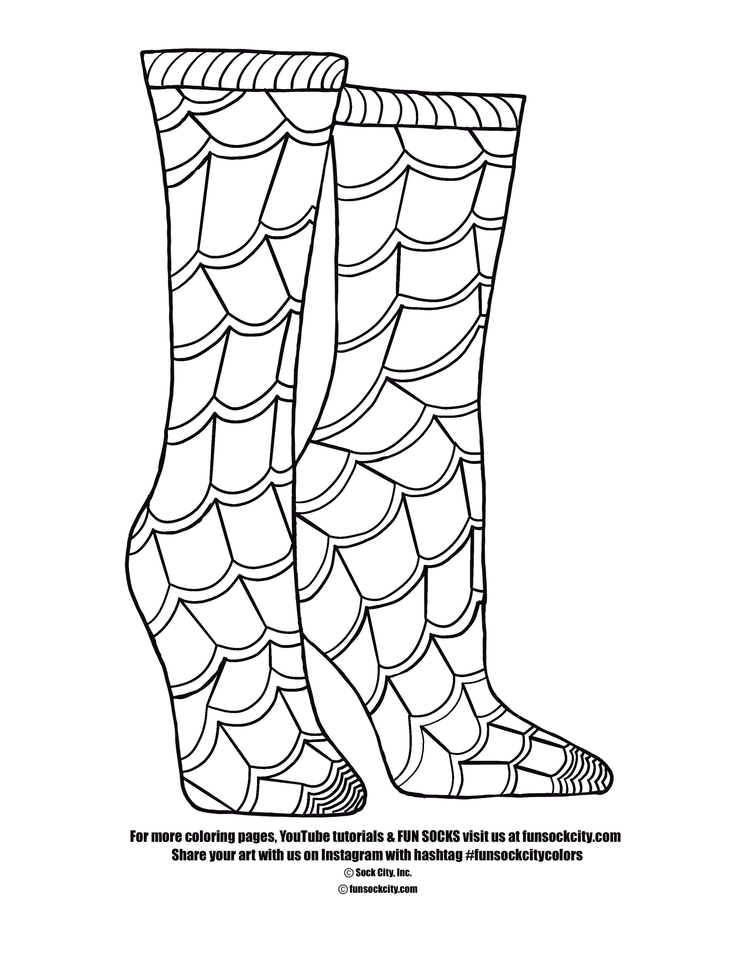 Spiderweb Sock Coloring Page