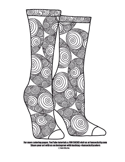 Spiral Sock Coloring Page