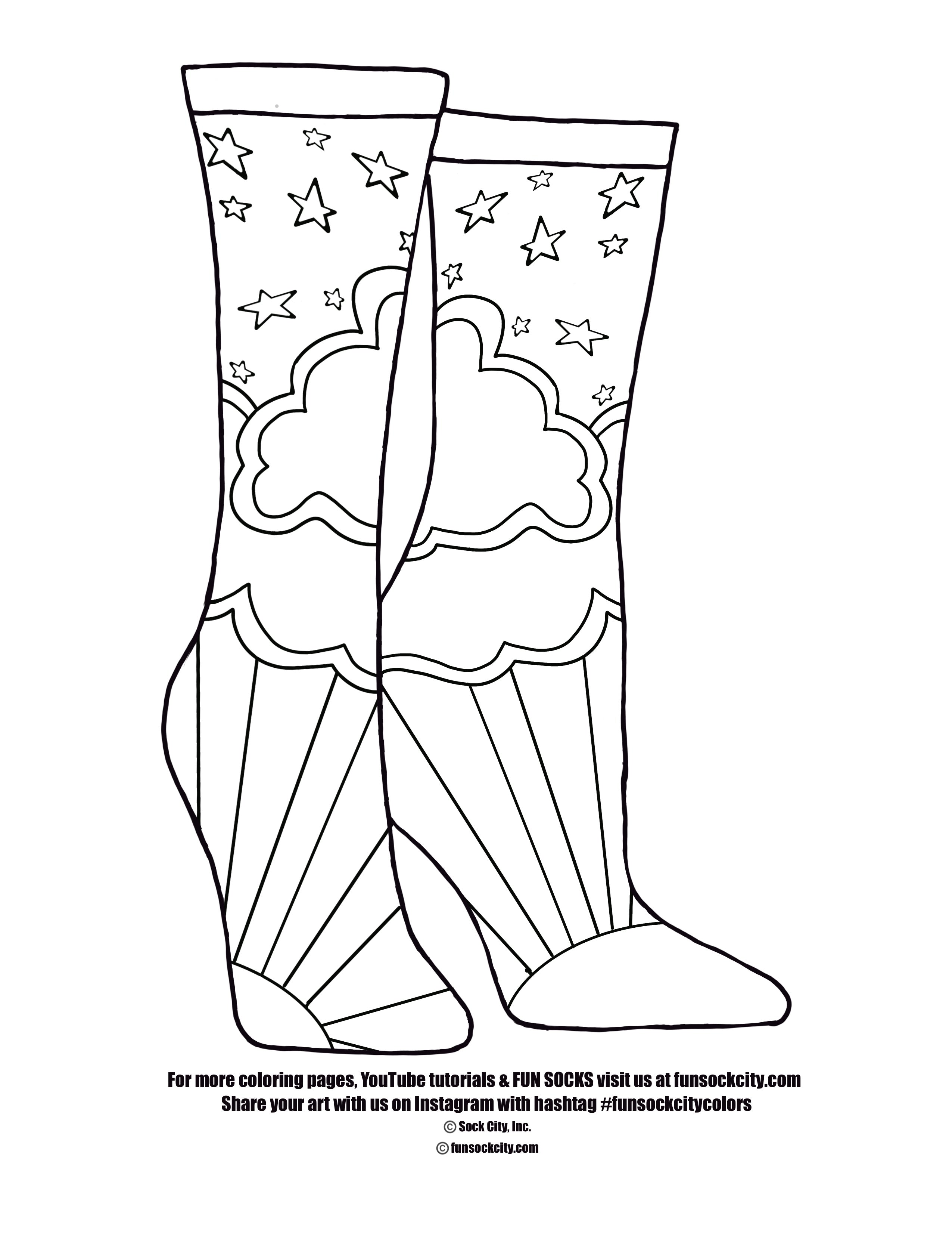 Starry Rise Sock Coloring Page