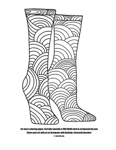 Sunrise Sock Coloring Page