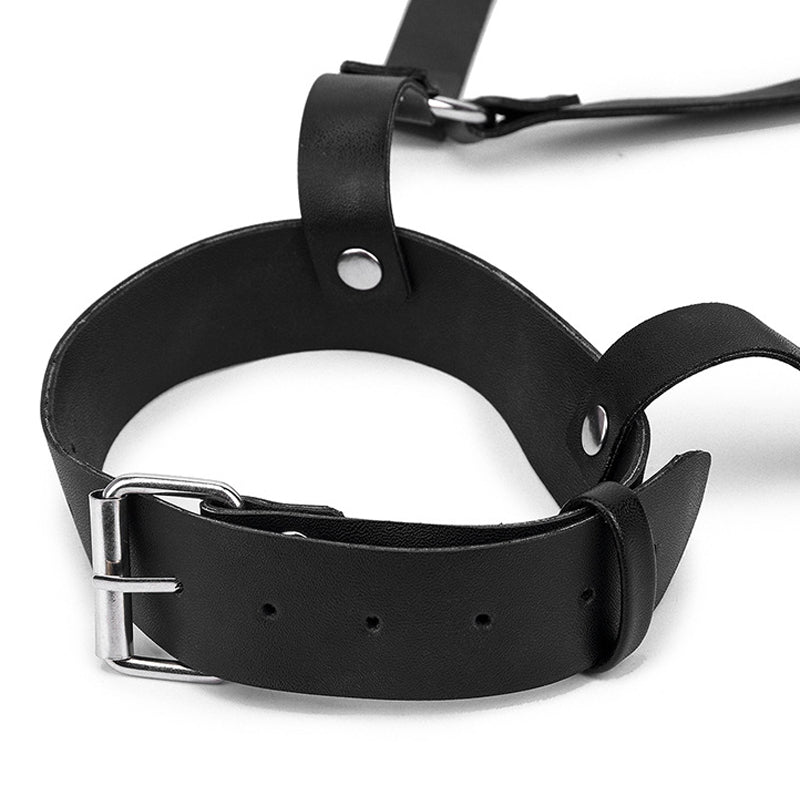 Gothic Faux Leather Choker Chest O-Ring Harness – ROCK 'N DOLL