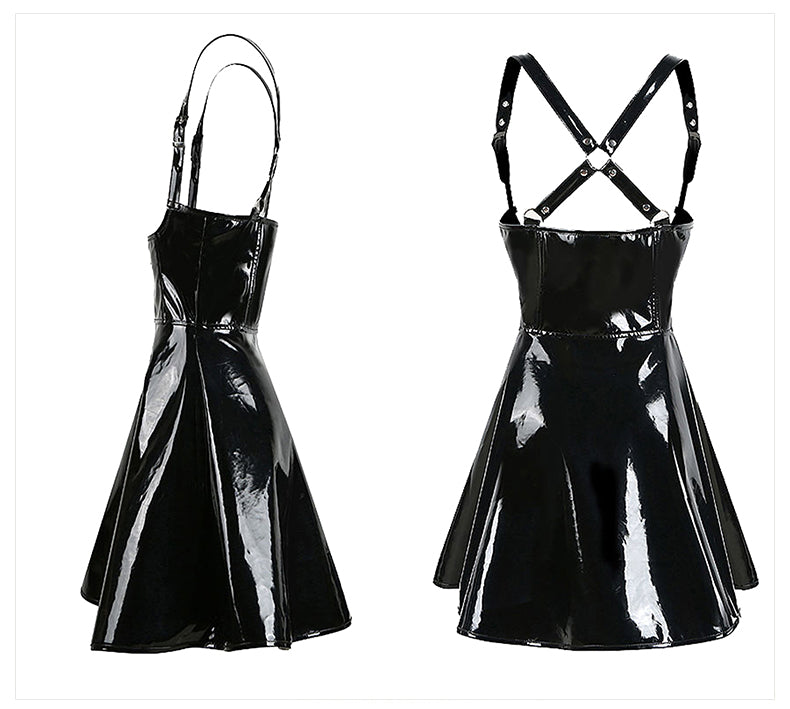 Gothic Sexy PVC Suspender Skirt Dress – ROCK 'N DOLL