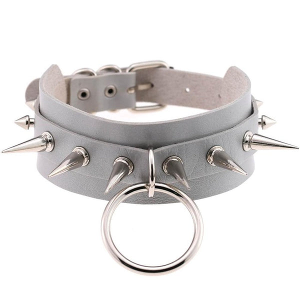 Gothic Punk O-Ring & Spikes Choker Necklace – ROCK 'N DOLL