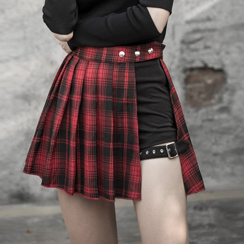 red and black skirt