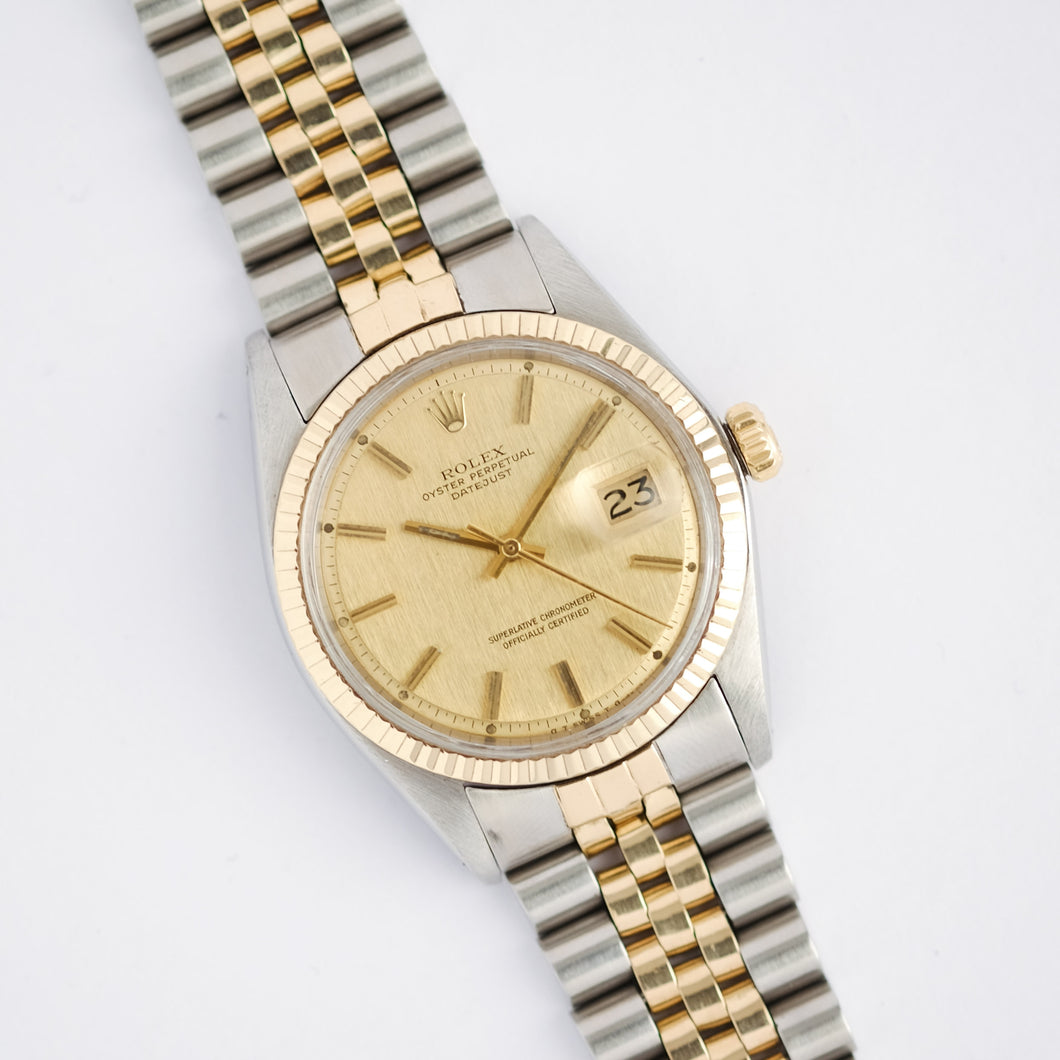 1973 Rolex Datejust 1601 Two Tone Linen Sigma Dial R M Gallagher