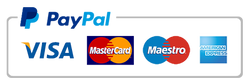 Check out with PayPal or our Shopify Secured checkout.